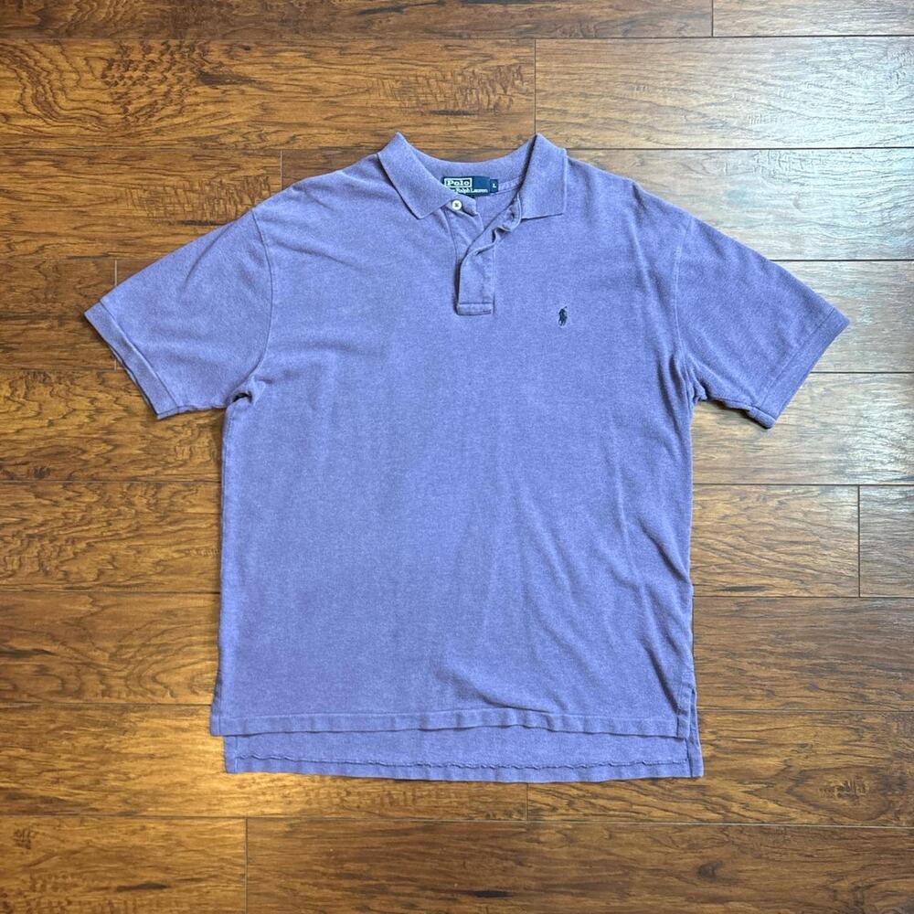 Polo Ralph Lauren Vintage Purple Short Sleeve Polo Shirt Size L